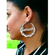 JAY AIMEE DESIGNS Personalized 3-inch Bamboo Name Earrings