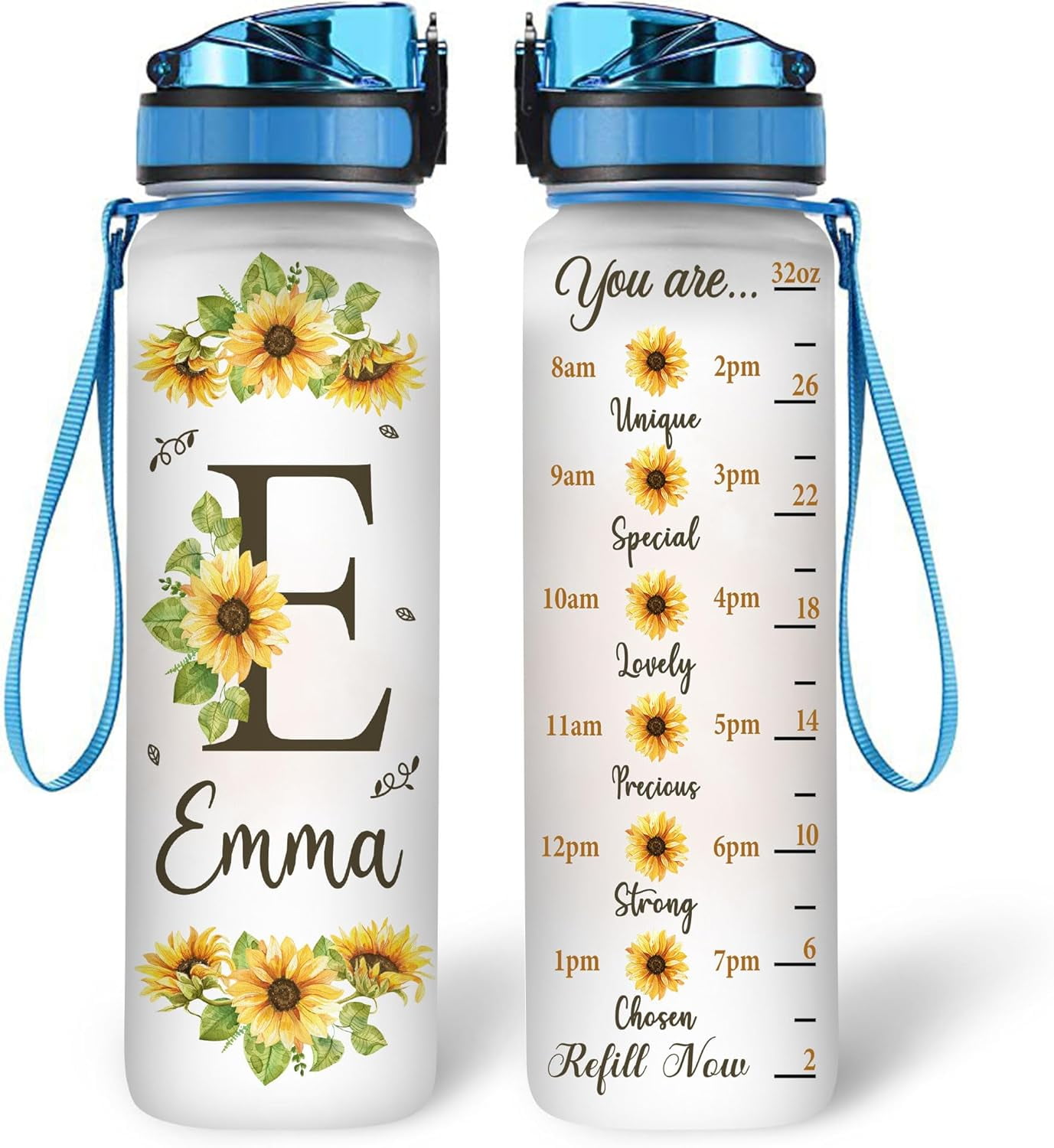 Personalized 32oz Liter Motivational Water Bottle With Time Marker ...
