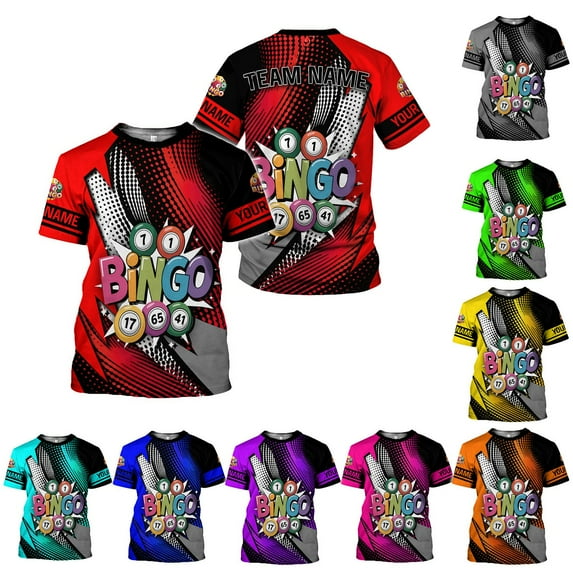 Personalized 3D BINGO Shirt with Name, Custom Bingo game Shirts for Team, Men Women unisex 3D shirt (Teal, 3XL)