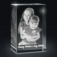 thumbnail image 1 of Personalized 3D Crystal Photo, Custom 3D Photo Crystal with Light Base, Laser Photo Etched Inside Crystal, 3D Glass Picture Cube Gift Idea, 3D Photo Engraved Crystal Gifts with Gift Box - Medium, 1 of 8
