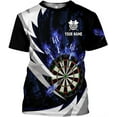 thumbnail image 1 of Personalized 3D Dart Shirt for Teams - Custom Name Funny Dartboard Design Ideal Gift for Dart Players American Flag (Blue, L), 1 of 9