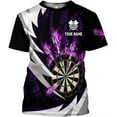 thumbnail image 1 of Personalized 3D Dart Shirt for Teams - Custom Name Funny Dartboard Design Ideal Gift for Dart Players American Flag (Purple, 3XL), 1 of 9