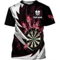 thumbnail image 1 of Personalized 3D Dart Shirt for Teams - Custom Name Funny Dartboard Design Ideal Gift for Dart Players American Flag (Red, L), 1 of 9