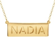 HEIGHTS JEWELERS Personalized 3D Double Bar Name Necklace in 14K Gold-Plated Sterling Silver