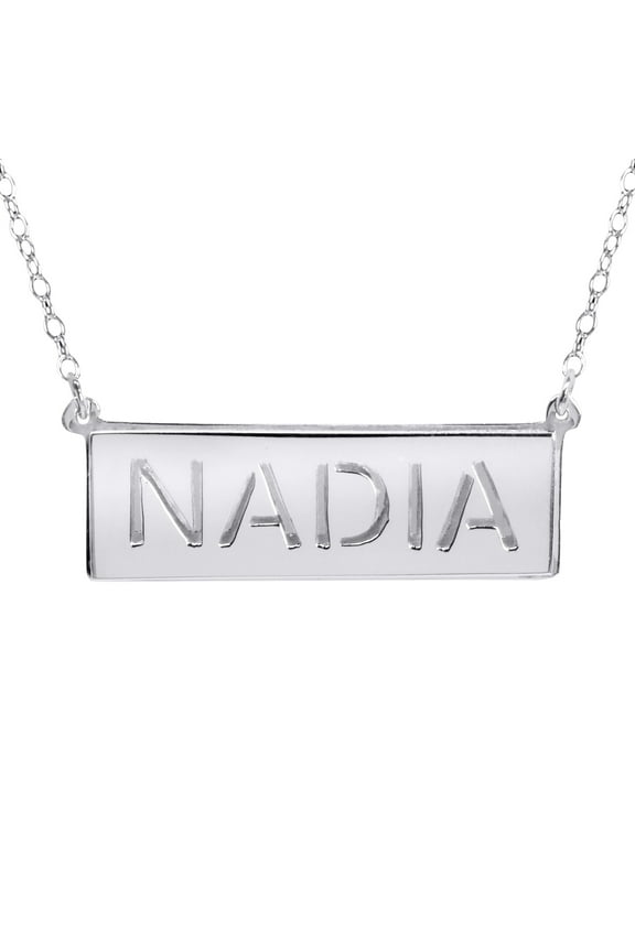 Personalized 3D Double Bar Name Necklace in Sterling Silver