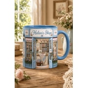 Personalized 3D Effect Bookstore Accent Mug, Custom Name Book Lover Gift, Bookish Gifts For Reader