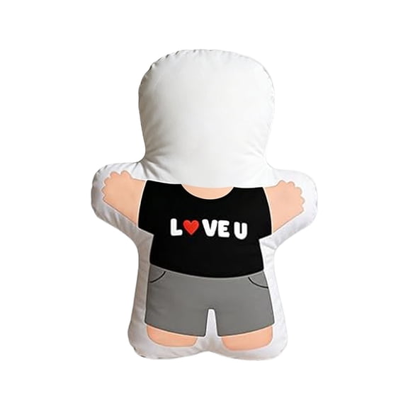 Personalized 3D Face Photo Pillow Custom Plush Throw Pillow Case DIY Funny Face Cushion for Birthday Valentine's Day Gift 15.7"