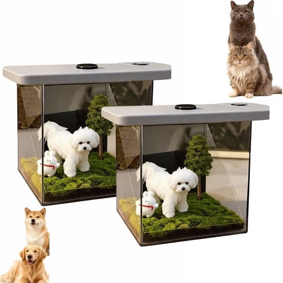 Personalized 3D Holographic Pet Memorial Box, Crystal-Clear Hologram Image House Custom Display, Dog Cat Digital Gift with Photo, Pet Loss Shadow Box Ornament to Cherish Memory