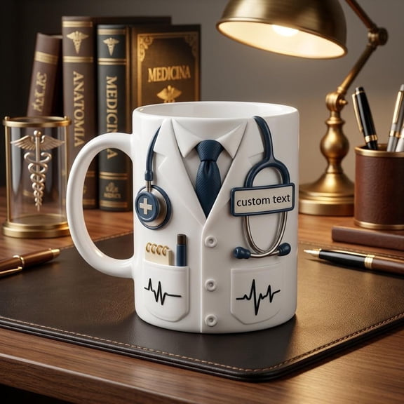 Personalized 3D Inflated Effect Mug Doctor Mug, Father’s Day Gift For Doctor Dad, Custom Name Medical Coffee Mug, Nurse Doctor Gift