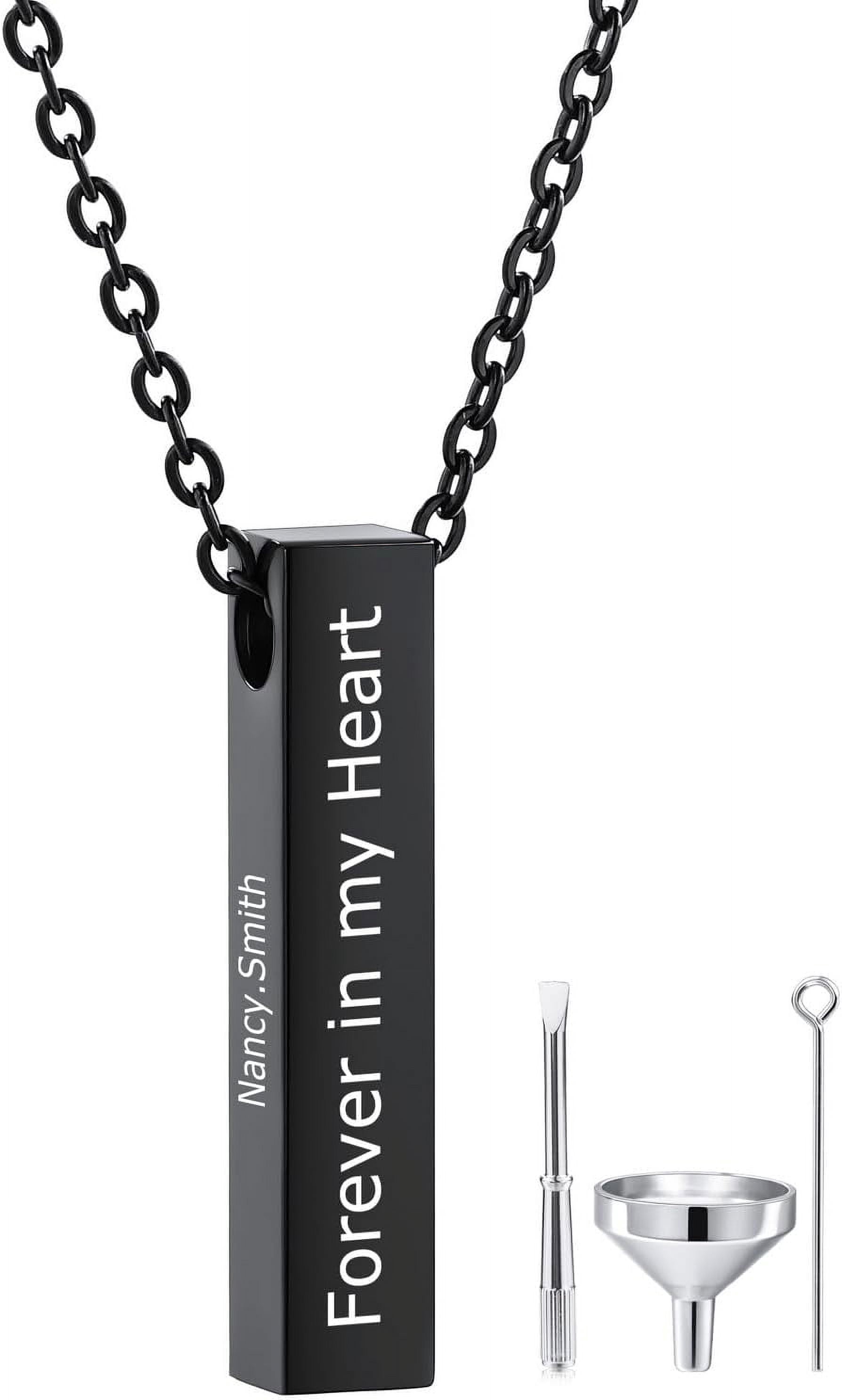 Personalized 3D Vertical Bar Urn Necklace For Ashes Cremation Urn ...