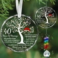 thumbnail image 1 of Personalized 40th Anniversary Crystal Ornament – Custom Glass Tree Keepsake with Milestone Quote – Wedding Gift for Couple, Husband Wife, Parents – 2025 Sun Catcher Decoration, 1 of 5
