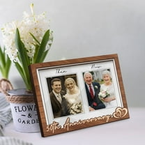 Personalized 50th Anniversary Picture Frame, 'Then and Now' Wedding Anniversary Photo Frame for Couple, Parents, Husband, and Wife, Special Keepsake Gift