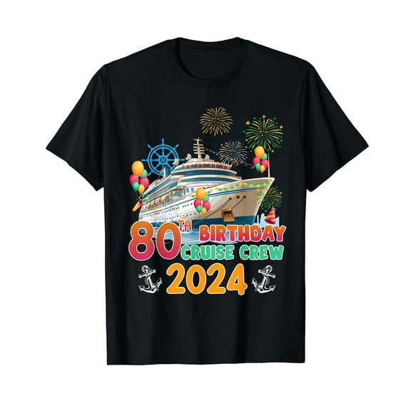 Personalized 80th Birthday Cruise Crew 80 Year Cruising T-Shirt