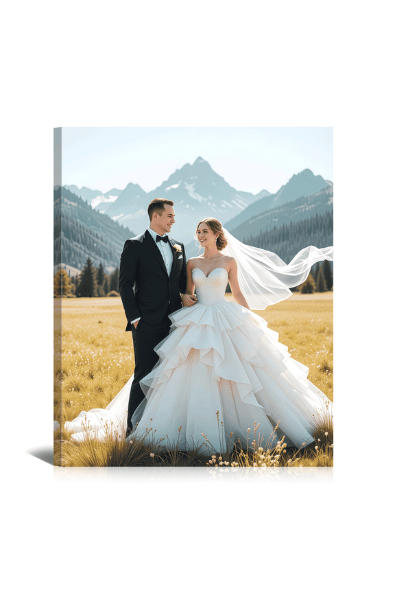 Personalized 8X10 Picture Print, Custom Canvas Prints with Your Photos Customized Wall Art Gifts for Family Pets Couples Wedding Home Decor