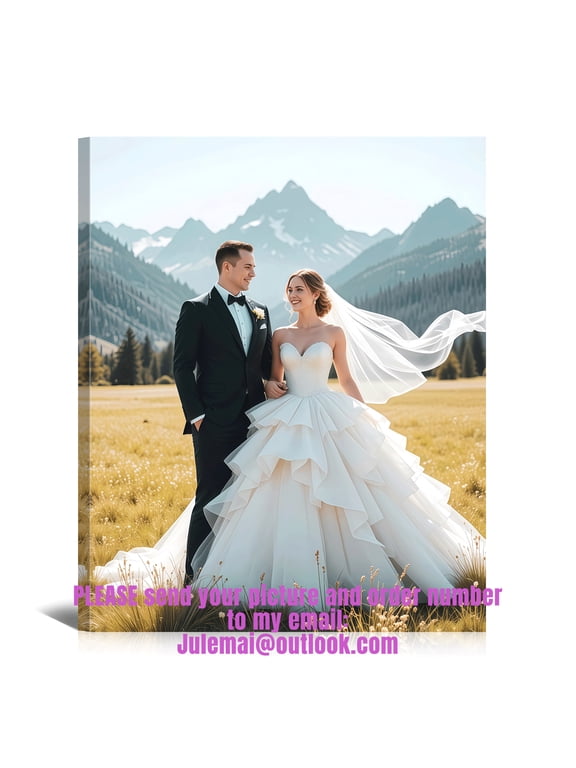 Personalized 8x10 Picture Print, Custom Canvas Prints with Your Photos Customized Wall Art Gifts for Family Pets Couples Wedding Home Decor