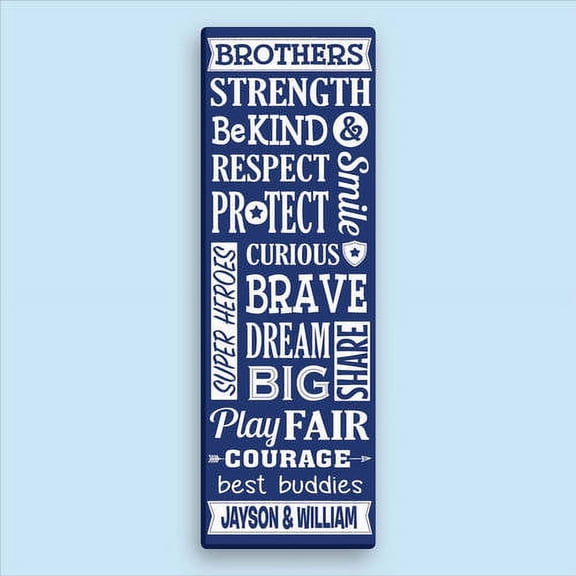 Personalized 9" x 27" Sisters or Brothers Canvas