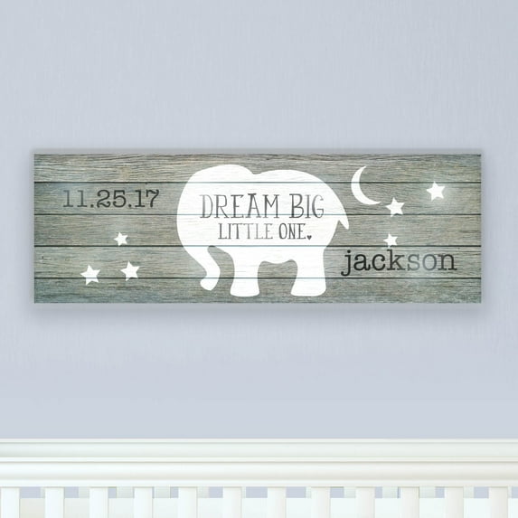 Personalized 9x27 LED Wall Canvas - Dream Big Little One