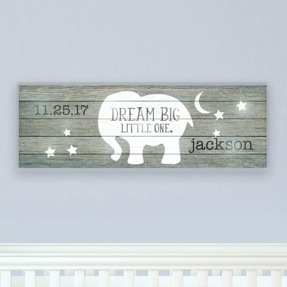 Personalized 9x27 LED Wall Canvas - Dream Big Little One