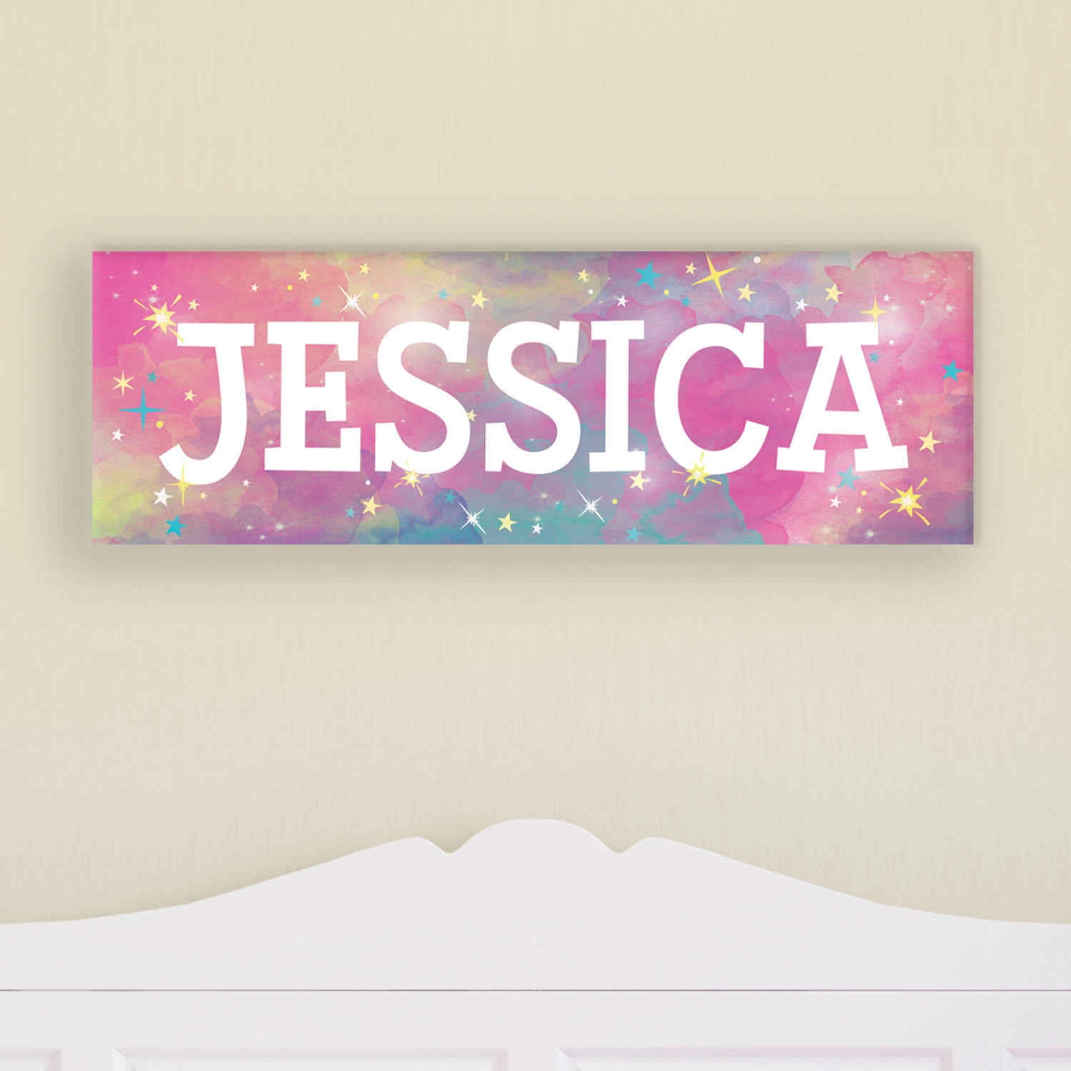 Personalized 9x27 LED Wall Canvas - Her Name