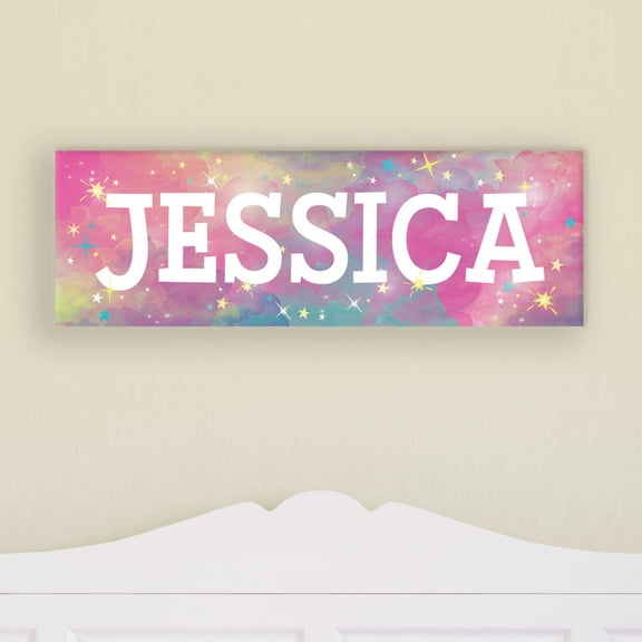 Personalized 9x27 LED Wall Canvas - Her Name