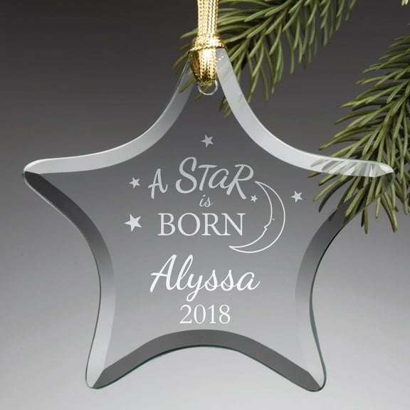 Personalized A Star Is Born Glass Star Ornament
