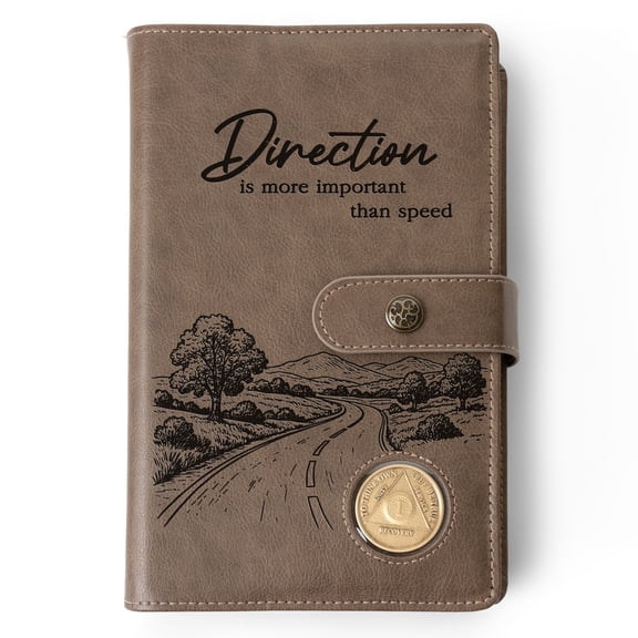 Personalized AA Big Book & 12 Steps and 12 Traditions Book Set Cover, Alcoholics Anonymous Gifts, Fits 2 Hardcover AA Books, AA Coin Holder