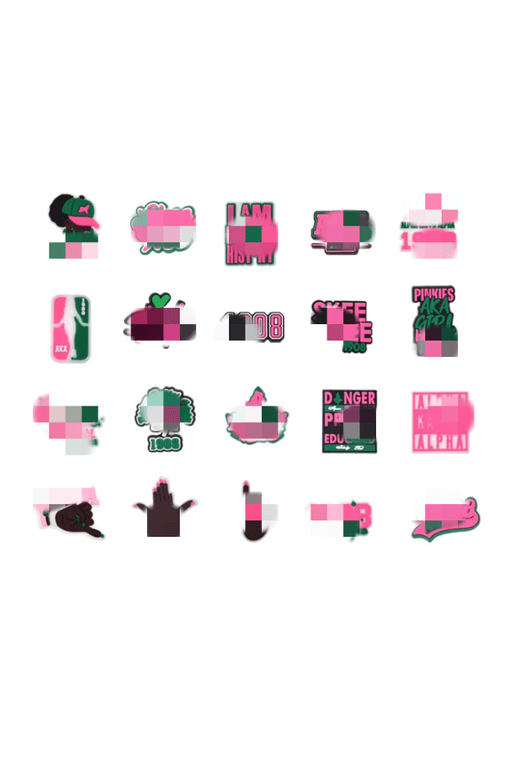 Personalized AKA Pink Green Series PVC Soft Glue Decorative Buckle Hole Shoes Flower Shoe Buckle Bracelet Accessories