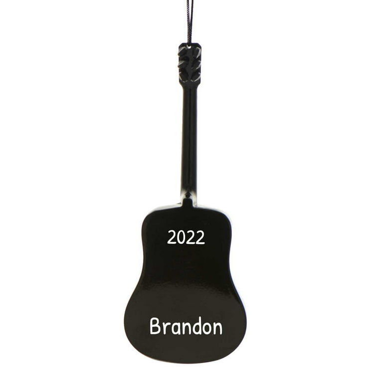 Ornament - Black - PERSONALIZED Acoustic Guitar Ornament - Black - PERSONALIZED Acoustic Guitar