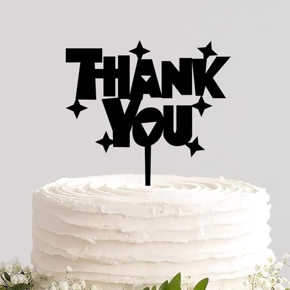 Personalized Acrylic Cake Topper Pick Happy Anniversary Thank You Double Sided Baking Cake Insert Topper Cake Supplies Decoration for Anniversary Celebration Ceremony Theme Party Favors Supplies
