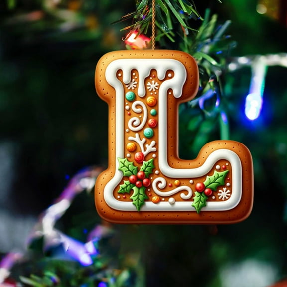 Personalized Acrylic Christmas Tree Letter Ornaments - 8cm Alphabet Pendant Decor, DIY Xmas Hanging Decorations for Home, Office & Tree - Set of 1 Letter