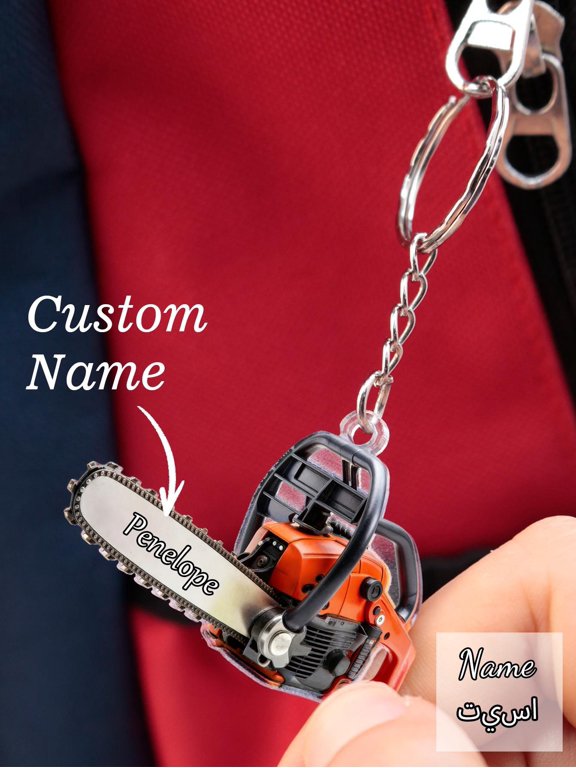 Personalized Acrylic Name Keychain with Floral or Object Illustration, Double-Sided Keyring, Decorative Bag Charm and Gift for Friends, Family, Backpacks, Purses, Keys or Everyday Carry