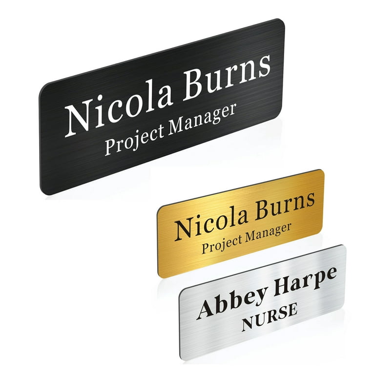 Personalized Acrylic Name Tags with Magnets Engraved Name Badges for Office Worker Label Sign Employee Name Plate