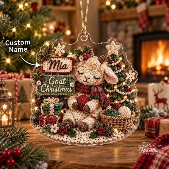 Personalized Acrylic Ornament Goat Christmas Animal Lover Holiday Gift