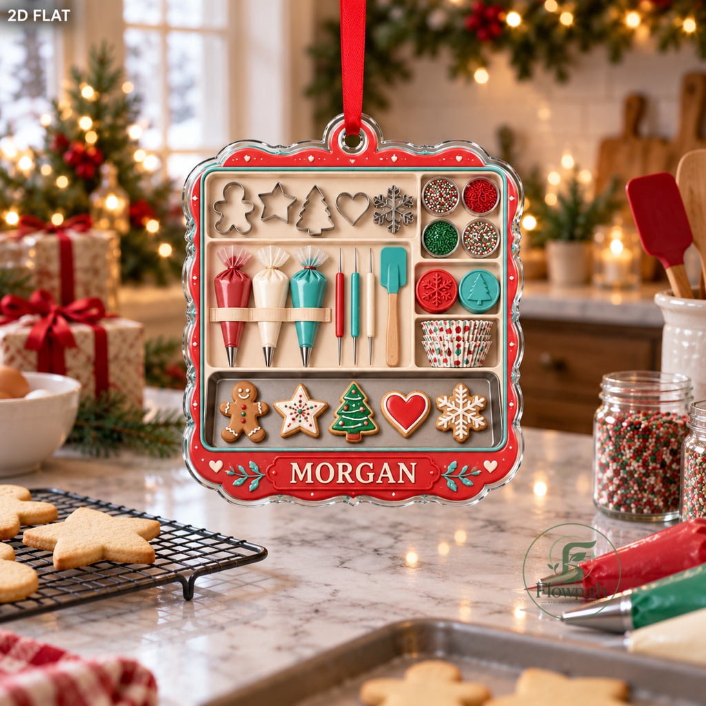 Personalized Acrylic Ornament, Personalized Christmas Cookie Decorating ...