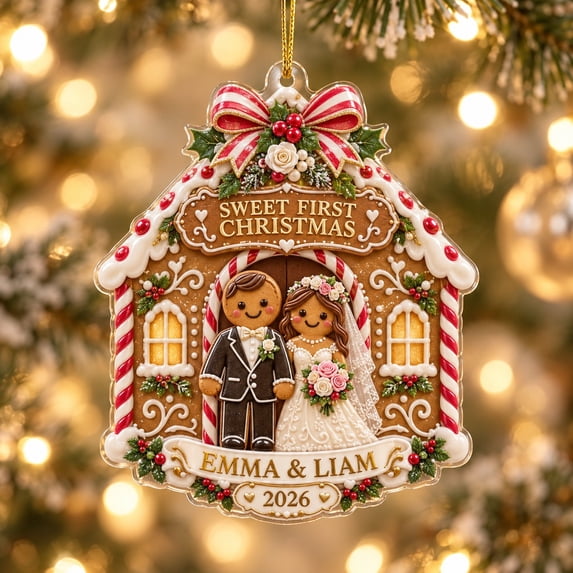 Personalized Acrylic Ornament Sweet First Christmas Newlyweds - Walmart.com