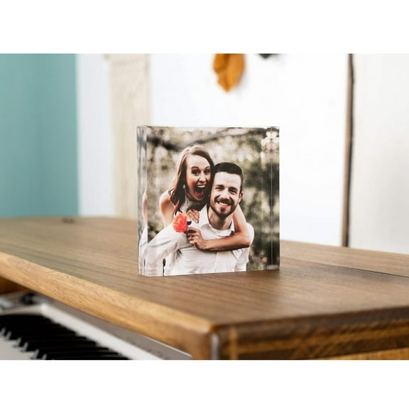 Personalized Acrylic Photo Block, Custom Picture Gift, Wedding Birthday Father's Day Valentine Keepsake