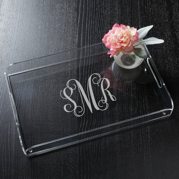 Personalized Acrylic Serving Tray - Monogram