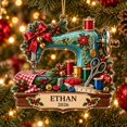 Tree Intital Personalized Acrylic Sewing Machine Christmas Tree Ornament, Sewing ...