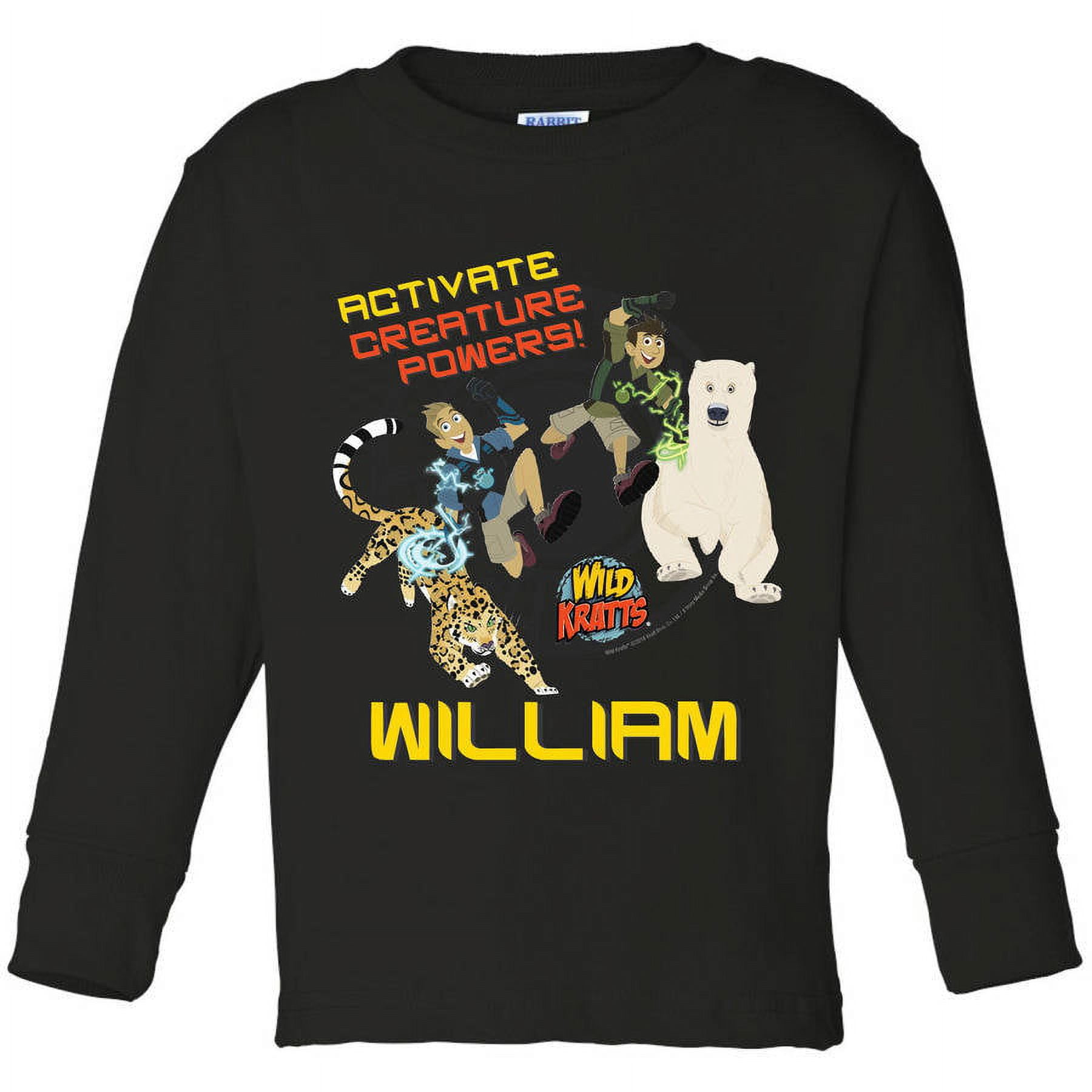 Personalized Activate Creature Toddler Boy Black Long Sleeve Tee