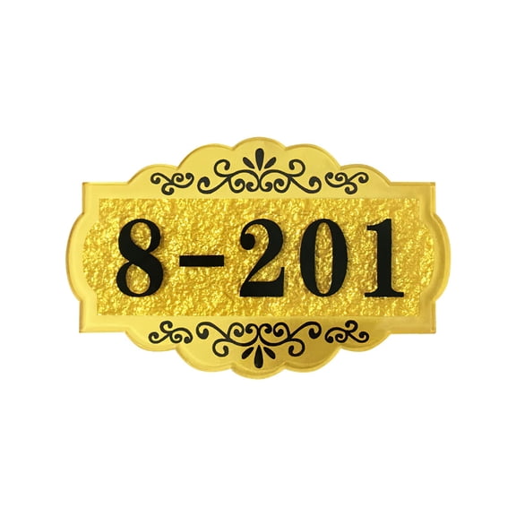 Personalized Address Plaque Custom House Number Sign Door Room Wall Mounted Acrylic Plate for Home Office Hotel Apartment Yard Or Mailbox (1-6 Character)