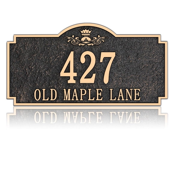 Personalized Address Plaque - Engraving Address Sign,House Number Sign Plaque,House Address Numbers for Outside House,Fence,Drive Way,Apartment 1/4‘’ Thick Metal No Fading 2-Line Old Century