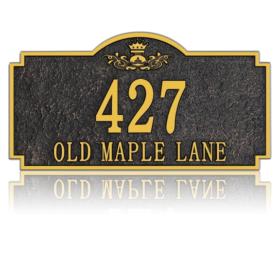 Personalized Address Plaque - Engraving Address Sign,House Number Sign Plaque,House Address Numbers for Outside House,Fence,Drive Way,Apartment 1/4‘’ Thick Metal No Fading 2-Line Old Century