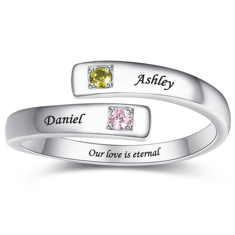 Personalized Adjustable Custom Ring with Any Name Women's Sterling