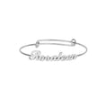 thumbnail image 1 of Personalized Adjustable Name Bangle Bracelet. Script Font, 1 of 1