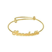 Personalized Adjustable Name Bangle Bracelet. Script Font