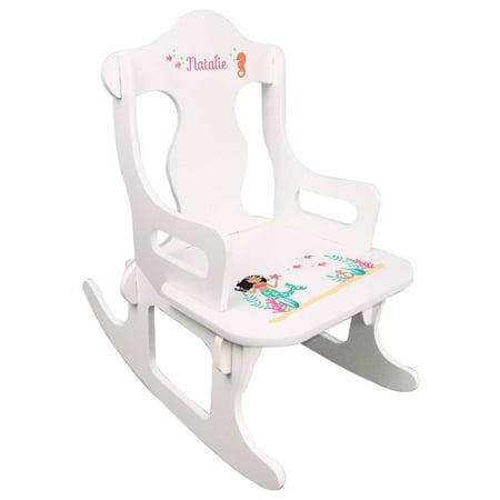 Personalized African American Mermaid Princess Puzzle Rocker