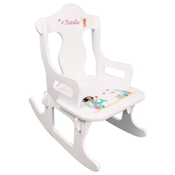 Personalized African American Mermaid Princess Puzzle Rocker