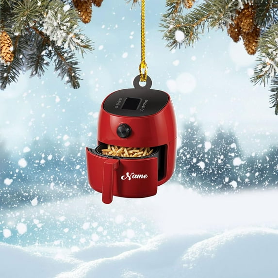 Personalized Air Fryer Ornament, Air Fryer Christmas Ornaments, Kitchen Tools Ornaments Christmas, Cooking Lovers Christmas Acrylic Ornament, Chef Christmas Decor, Kitchen Decoration (FR5) - 3103