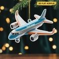 thumbnail image 1 of Personalized Airplane Christmas Ornament , Custom Pilot or Traveler Tree Decor with Name , Holiday Gift for Aviation Lovers or Flight Crew, 1 of 6