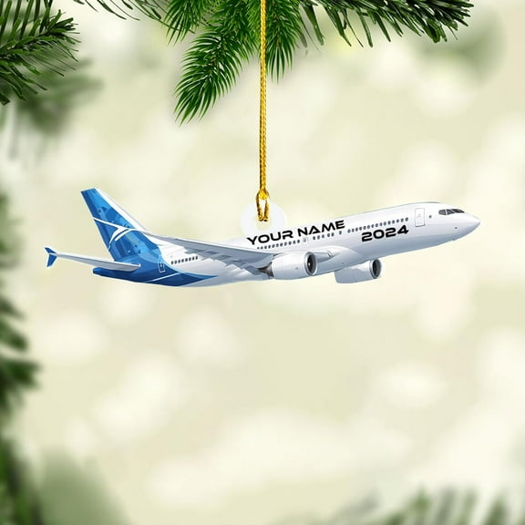 Personalized Airplane Ornament 2024, Airplane Ornaments for Christmas Tree, Plane Christmas Ornament, Helicopter Ornament Christmas Pine Hanging Decoration for Xmas (Plane 3) - 2979